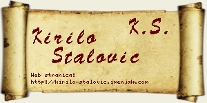Kirilo Stalović vizit kartica